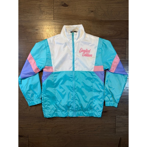 Good Luck Trolls Other - Good Luck Trolls 60th Anniversary Windbreaker Jacket Teal Pink 1996 Retro Mens M